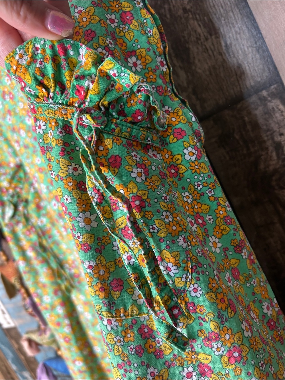 Vintage floral cotton  Skirt with Ruffle Hem - Picture 10 of 15
